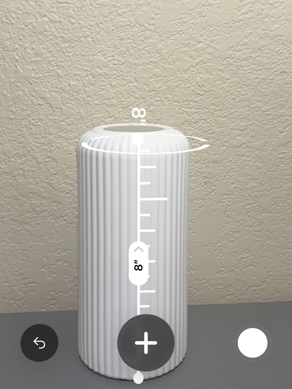 White Ribbed Plastic Vase - Picture 5 of 6